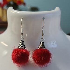 Elegant Red Pom-Pom Earrings *FREE* With Bundle!